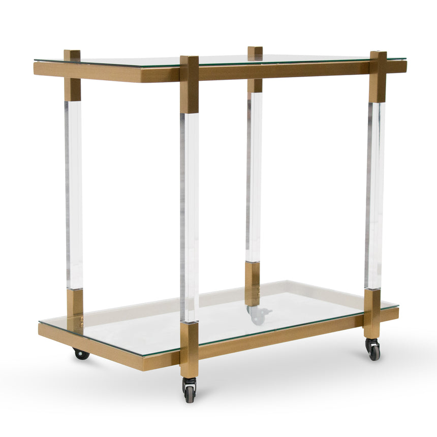 Lurjan Glass Bar Cart - Brushed Gold - Notbrand