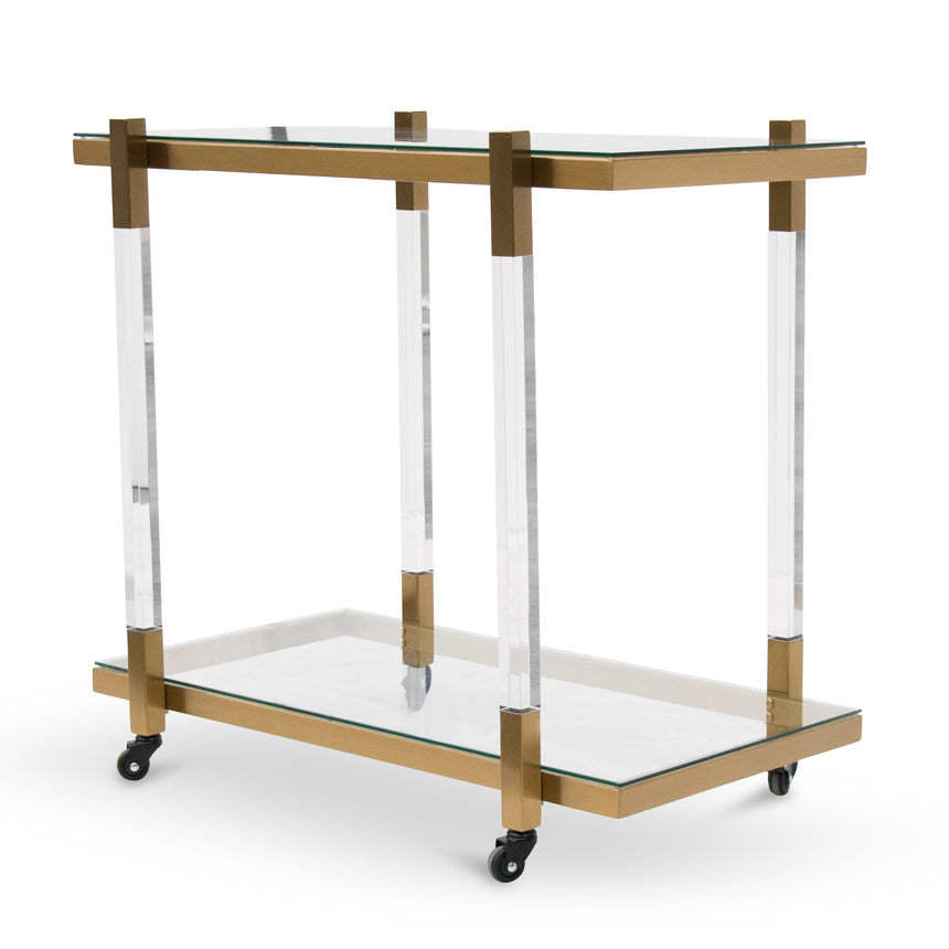 Lurjan Glass Bar Cart - Brushed Gold - Notbrand