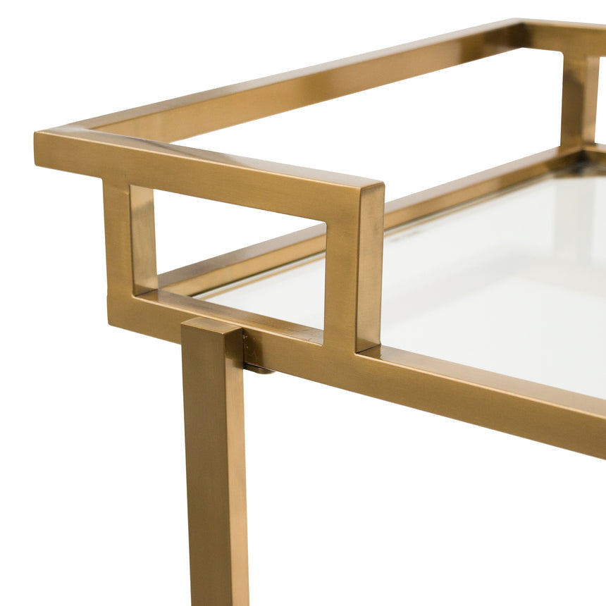 Lurjan Glass Bar Cart - Brushed Gold - Notbrand