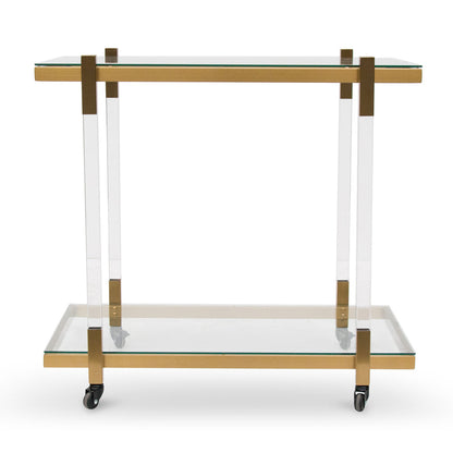 Lurjan Glass Bar Cart - Brushed Gold - Notbrand