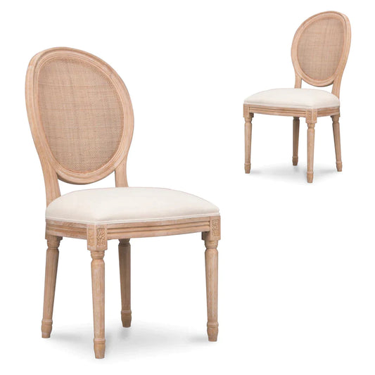 Glynxina Elm Dining Chair in Light Beige - Set of 2 - NotBrand