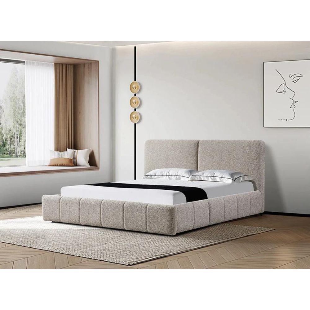 Glynxina King Bed with Storage in Sandy Finish  - House of Hyne