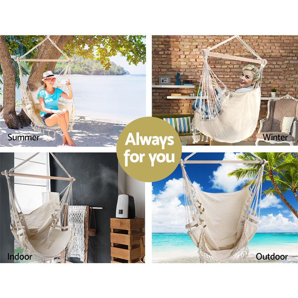 Gawen Hammock Swing Chair - Cream - Notbrand