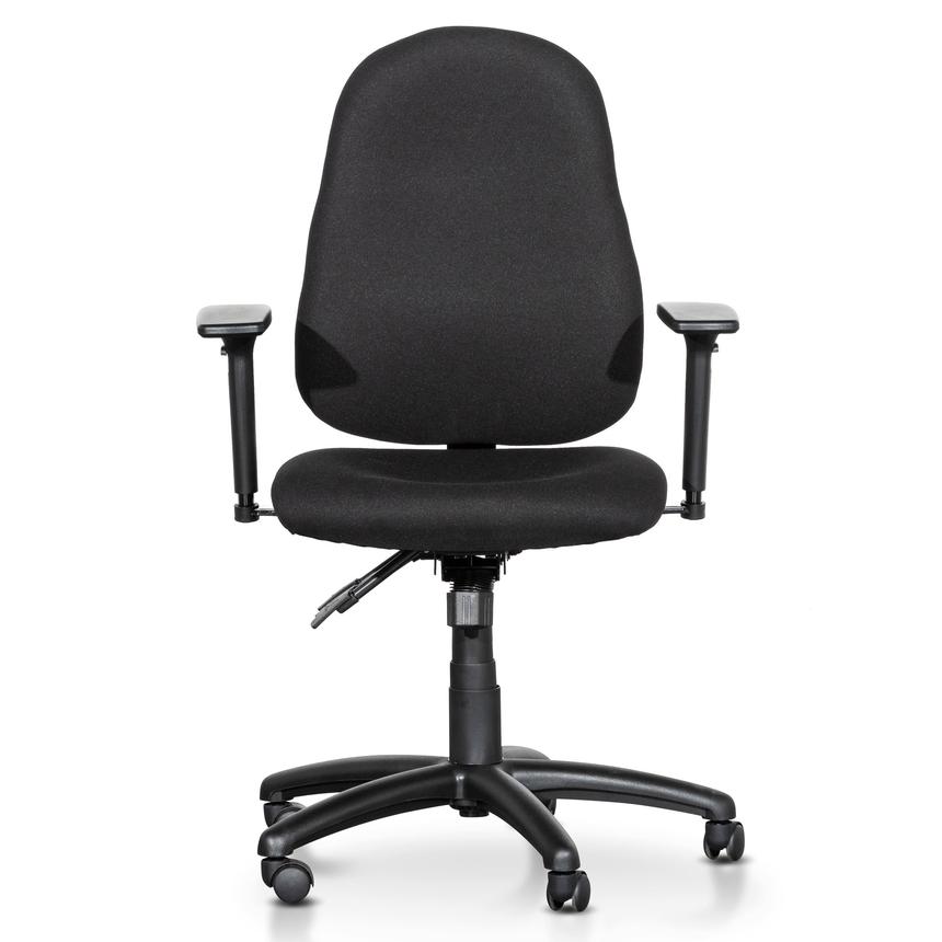 High Back Fabric Office Chair - Black - Notbrand