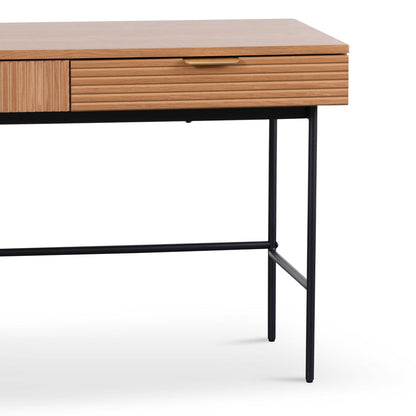 Abley 2 Drawer Wooden Desk - Dark Oak - Notbrand