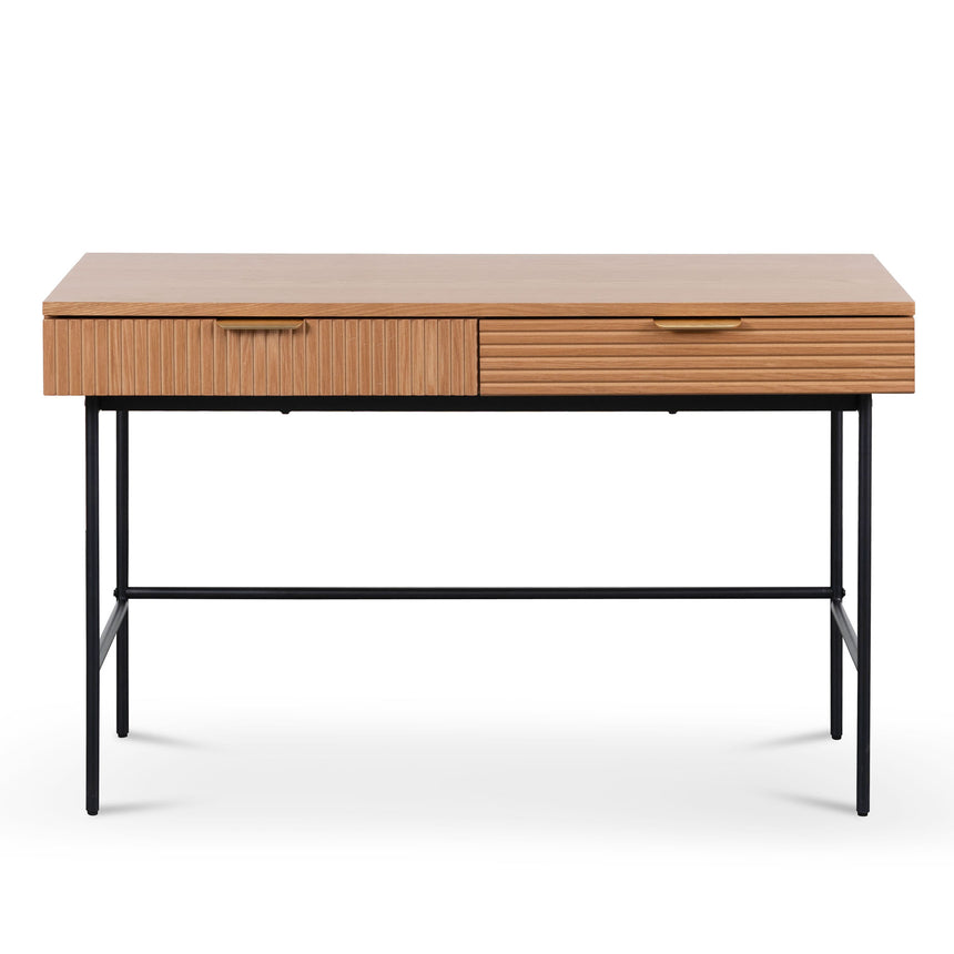 Abley 2 Drawer Wooden Desk - Dark Oak - Notbrand