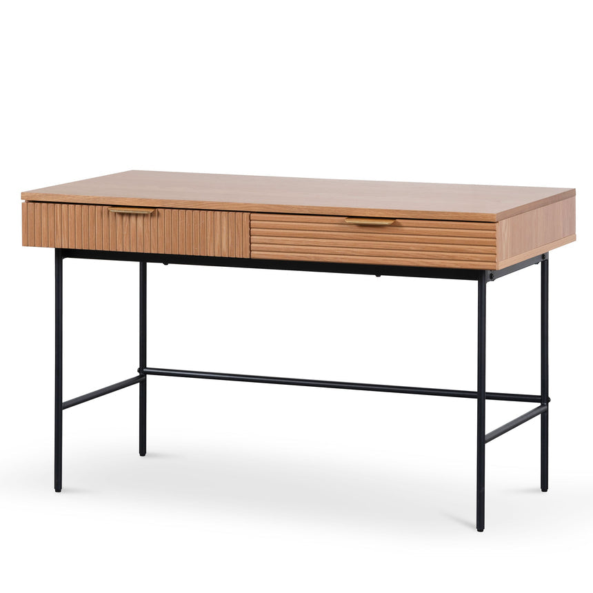 Abley 2 Drawer Wooden Desk - Dark Oak - Notbrand