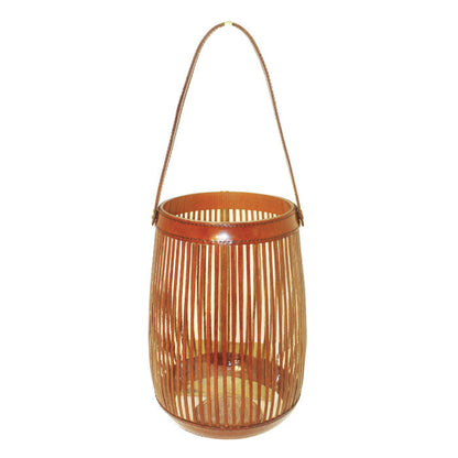 Tan Leather Large Hurricane Lamp - Notbrand