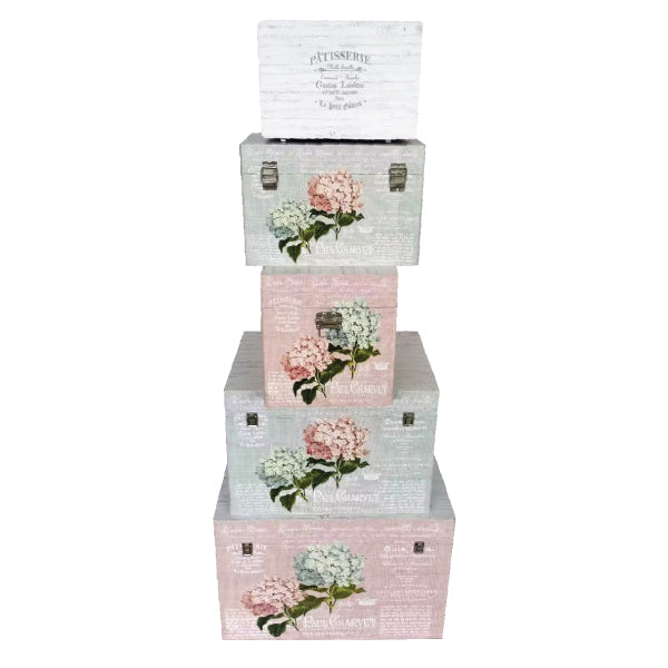 Set of 5 Hydrangea Trunks Storage Boxes - Notbrand