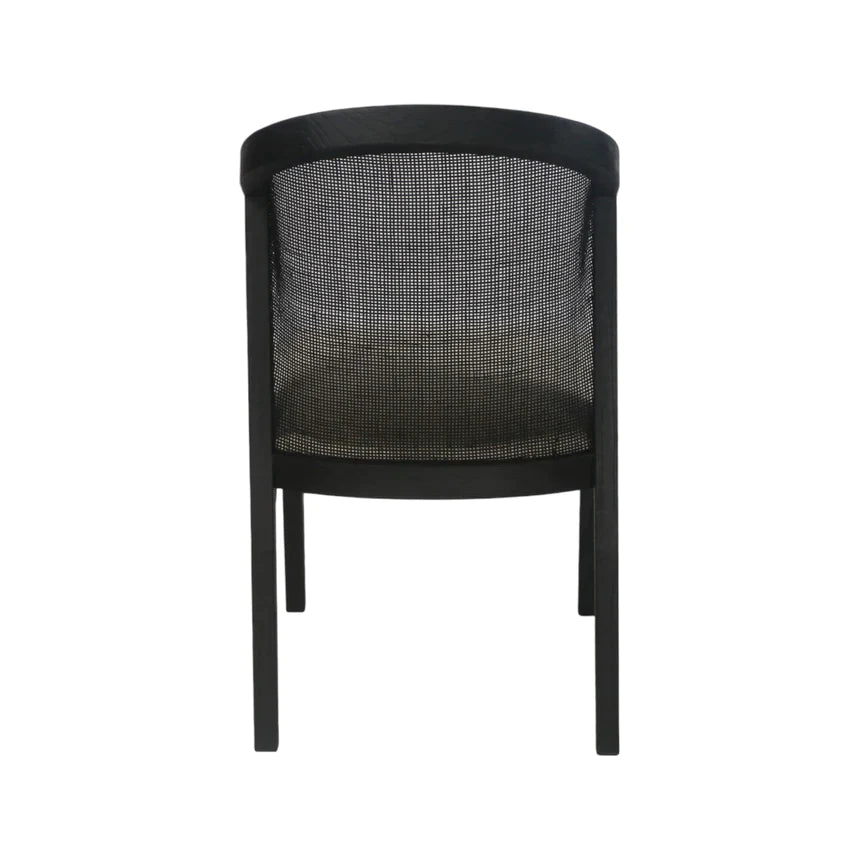 Ievis Elm Dining Chair - Black and Light Beige - NotBrand