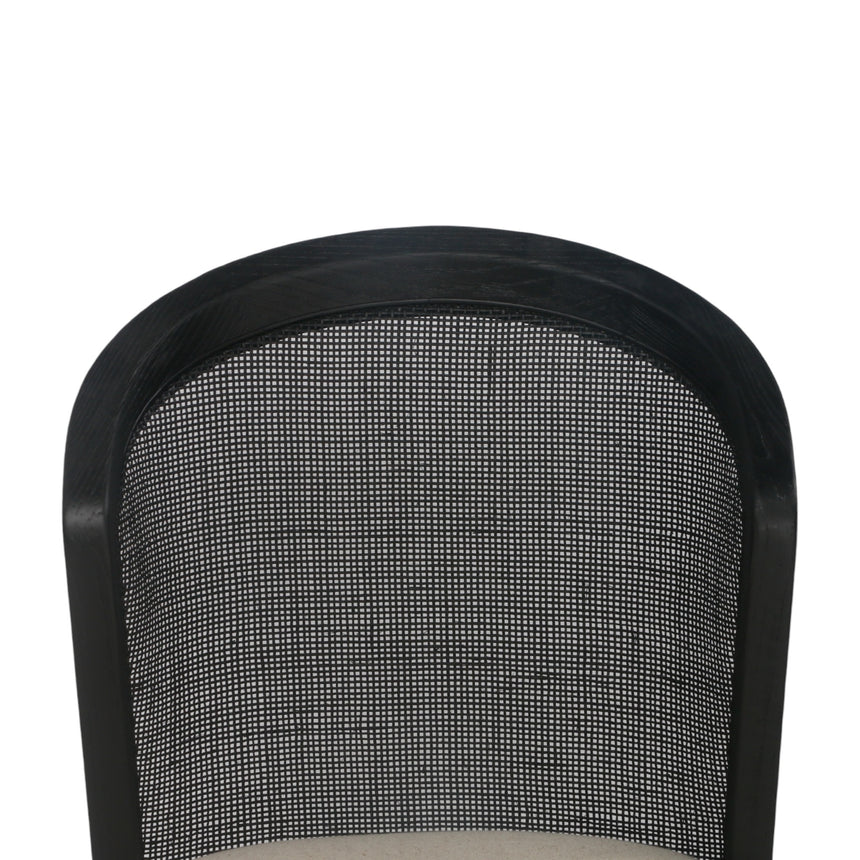 Ievis Elm Dining Chair - Black and Light Beige - NotBrand