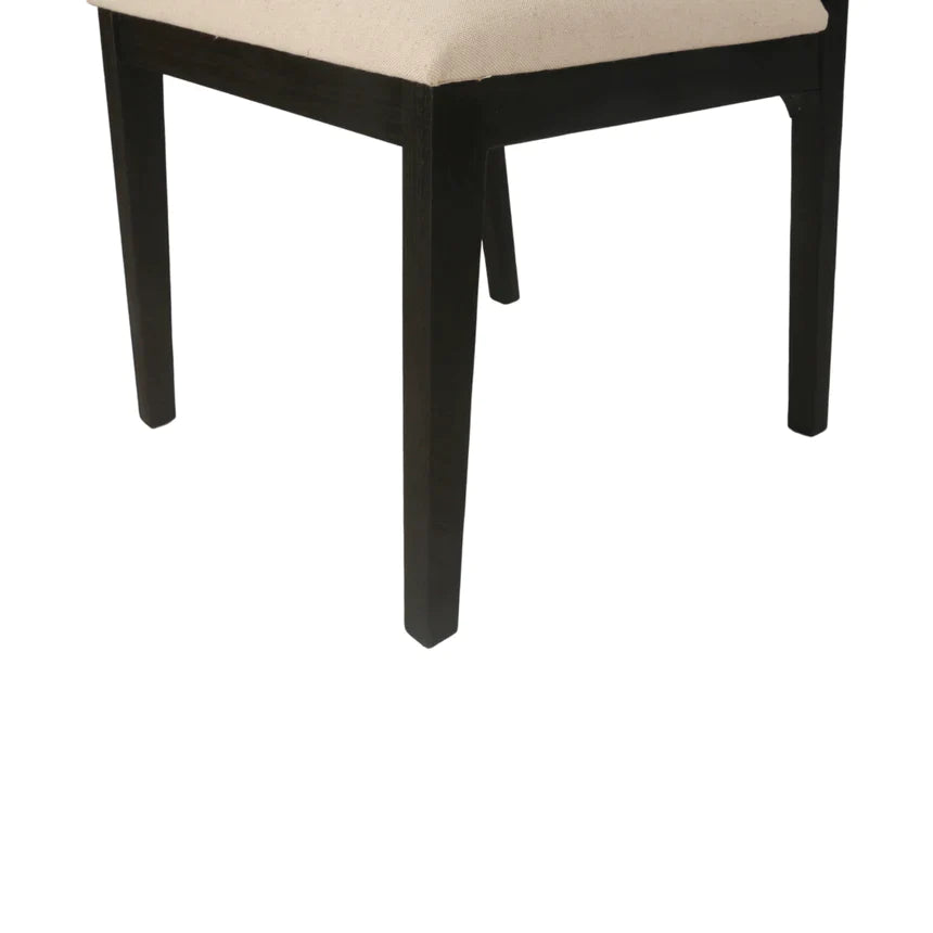 Ievis Elm Dining Chair - Black and Light Beige - NotBrand