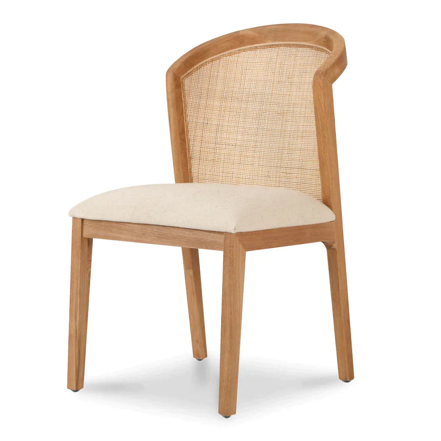 Ievis Dining Chair in Natural and Light Beige - Set of 2 - NotBrand