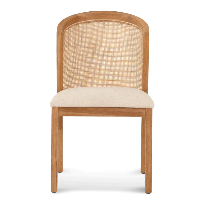 Ievis Dining Chair in Natural and Light Beige - Set of 2 - NotBrand