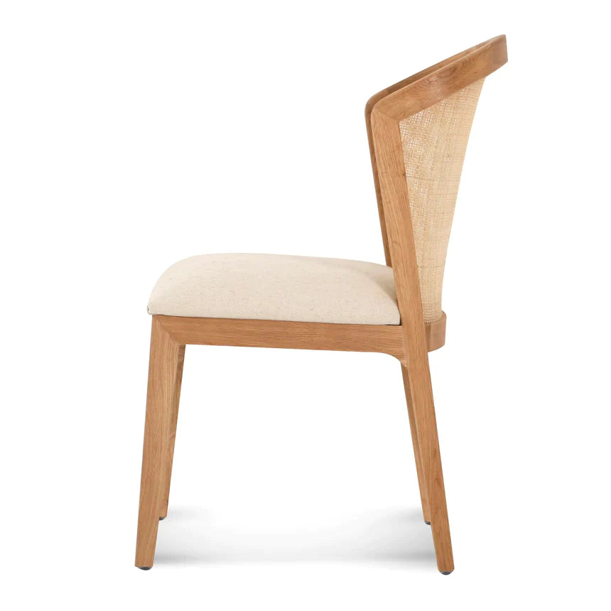 Ievis Dining Chair in Natural and Light Beige - Set of 2 - NotBrand