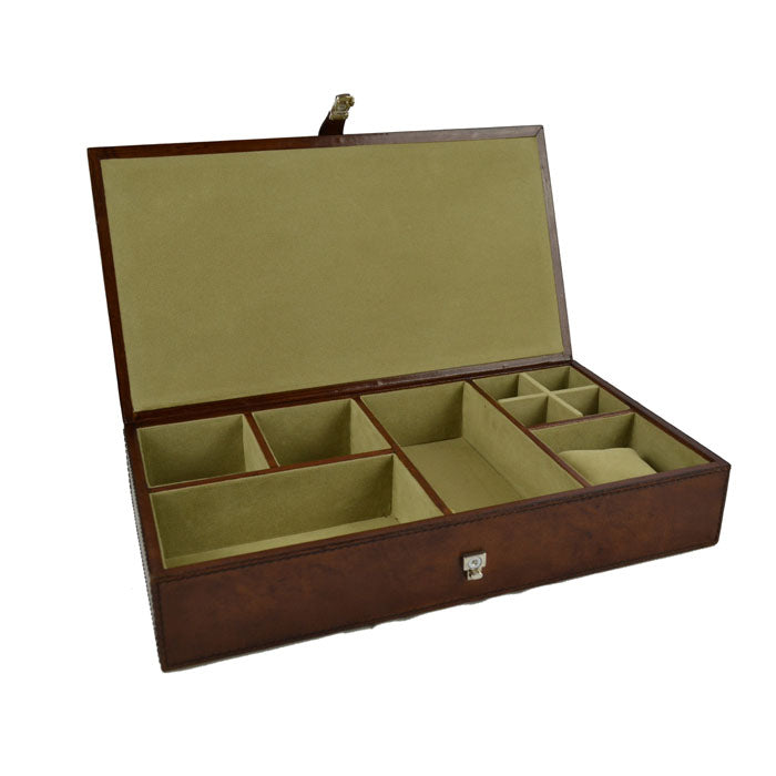 Syfas Tan Leather Jewellery Box - Notbrand