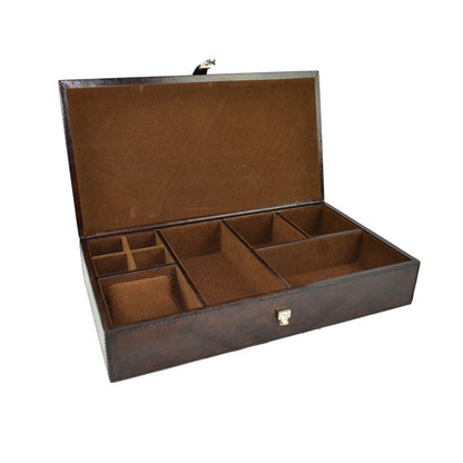 Syfas Dark Leather Jewellery Box - Notbrand