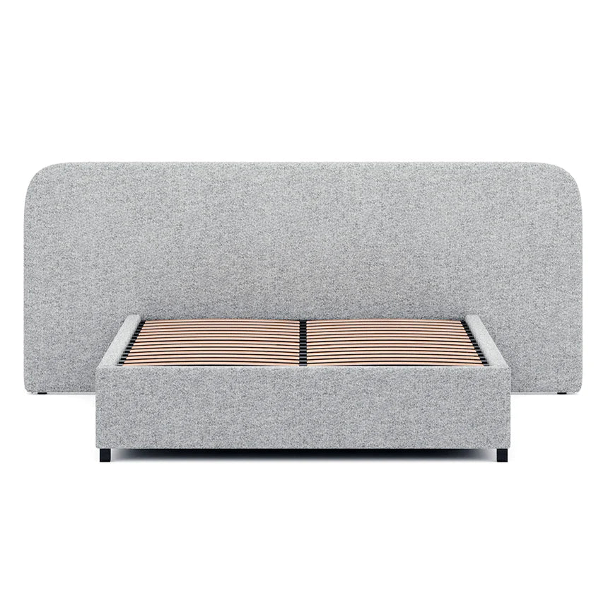 Boucle Dream Queen Bed Frame in Pepper - House of Hyne