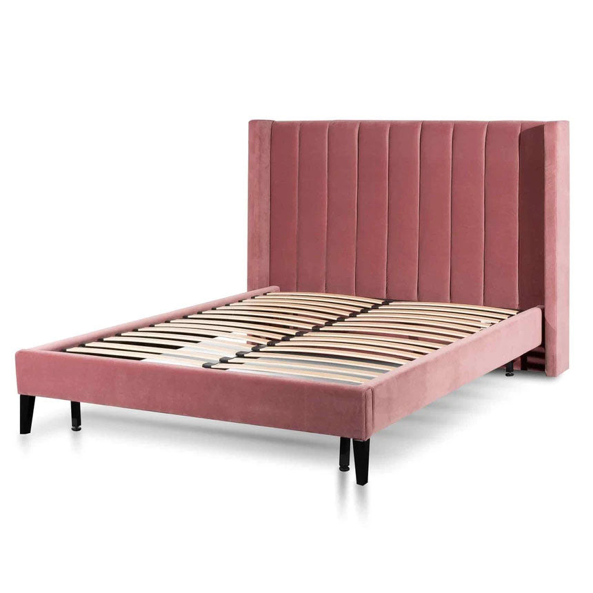 Velvet Bliss King Bed Frame in Peach  - House of Hyne