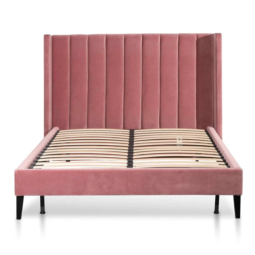 Velvet Bliss King Bed Frame in Peach  - House of Hyne