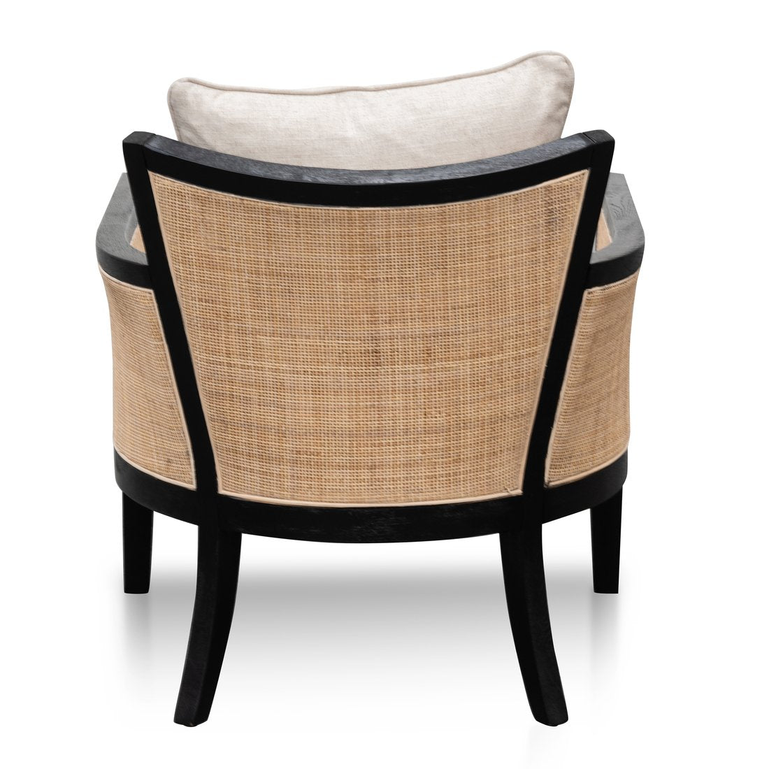 Elijah Rattan Armchair - Black and Sand White - Notbrand