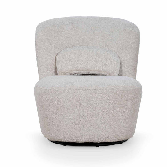 Jarc Swivel Lounge Chair - Ivory Teddy - Notbrand