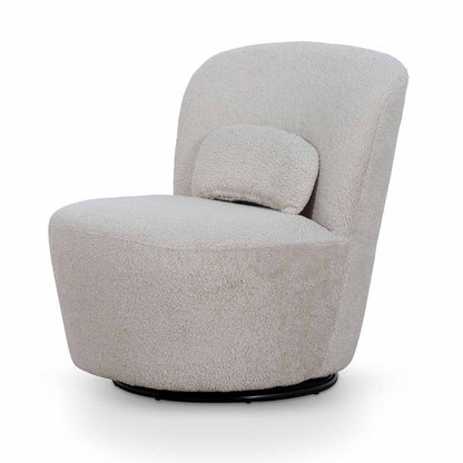 Jarc Swivel Lounge Chair - Ivory Teddy - Notbrand