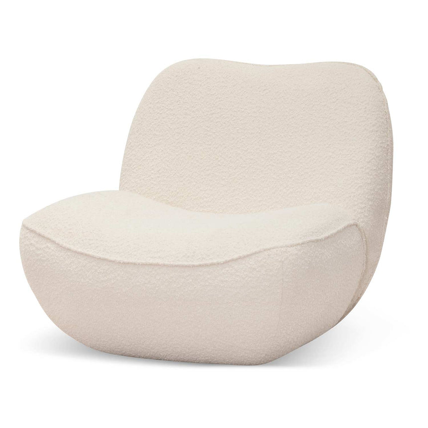 Tjasa Lounge Chair - Ivory White Boucle - Notbrand