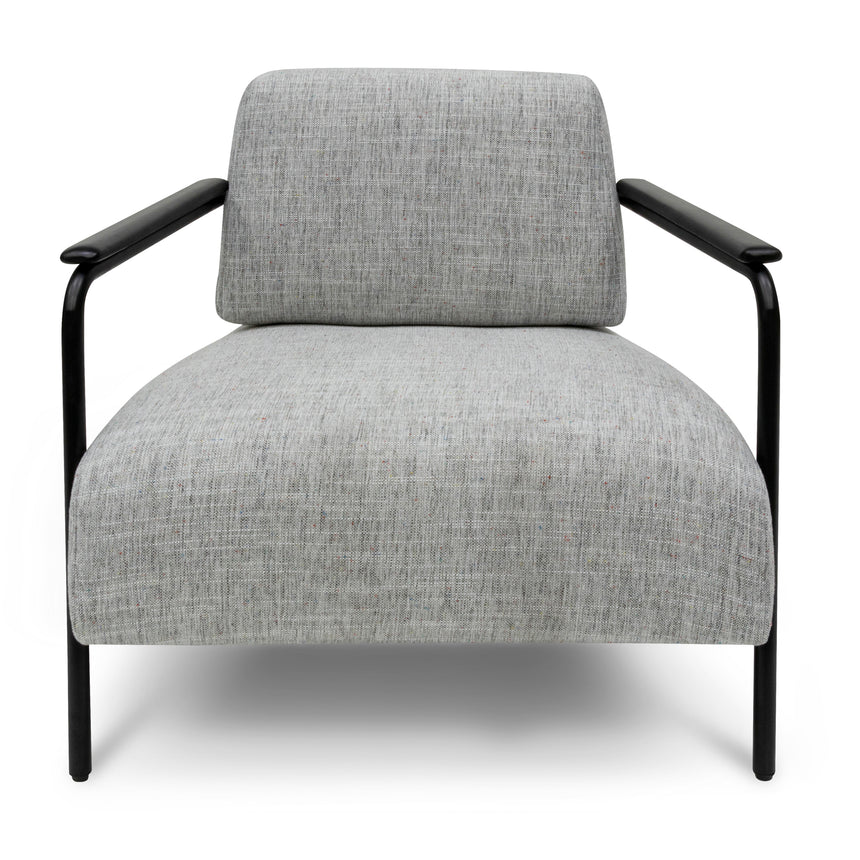 Munia Fabric Armchair with Black Legs - Light Spec Grey - Notbrand