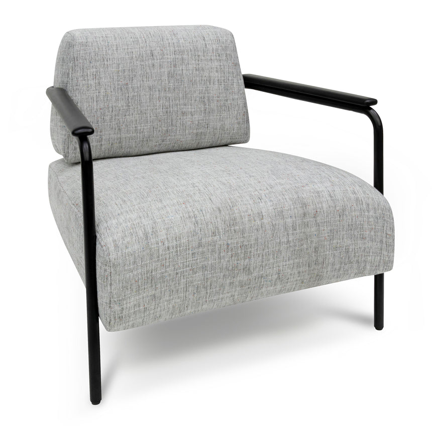 Munia Fabric Armchair with Black Legs - Light Spec Grey - Notbrand