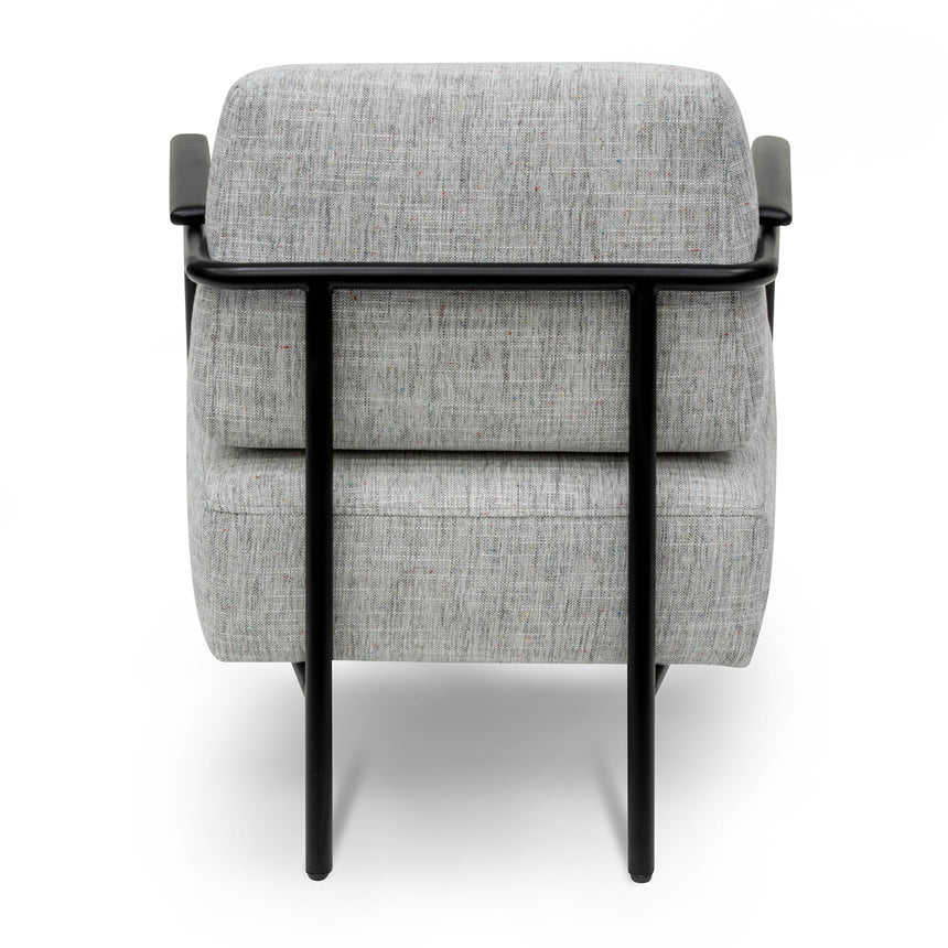 Munia Fabric Armchair with Black Legs - Light Spec Grey - Notbrand