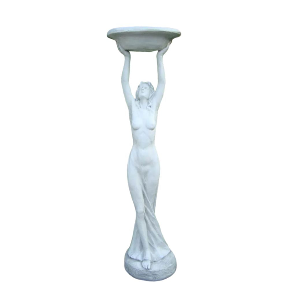 Lady Bird Feeder Bath Statue - Cream - NotBrand