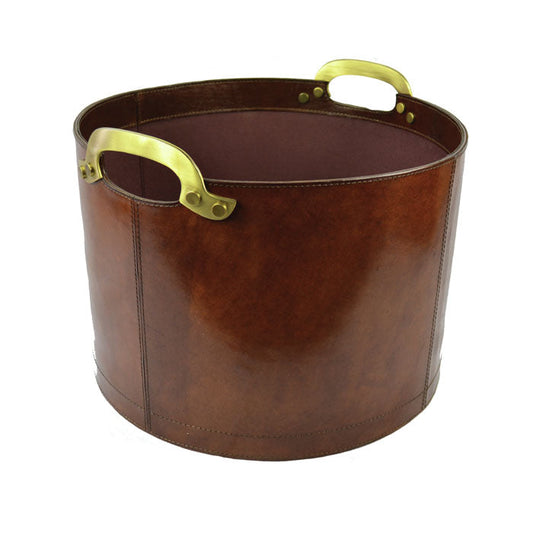 Alea Tan Leather Laundry Basket - Notbrand