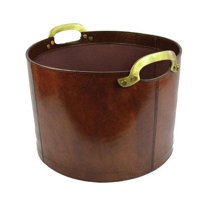 Alea Tan Leather Laundry Basket - Notbrand