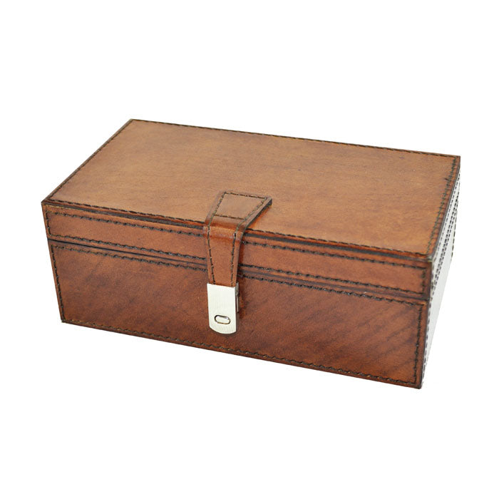 Viktas Tan Leather Accessories Box - Notbrand