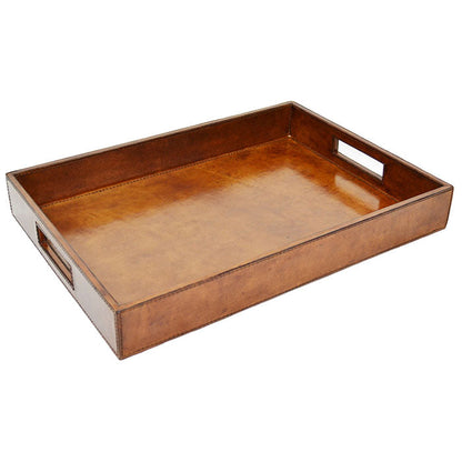 Hadena Tan Leather Square Tray - Notbrand