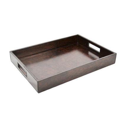 Hadena Dark Leather Rectangular Tray - Notbrand