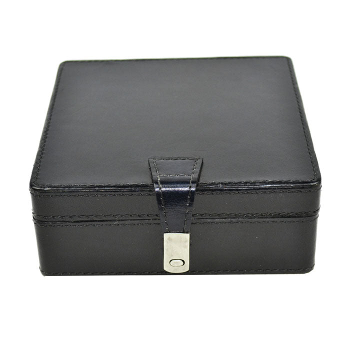 Black Leather Square Storage Box - Notbrand