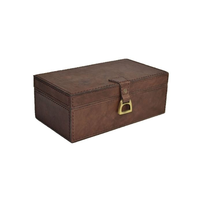 Shadoras K.Brown Print Leather Document Box - NotBrand