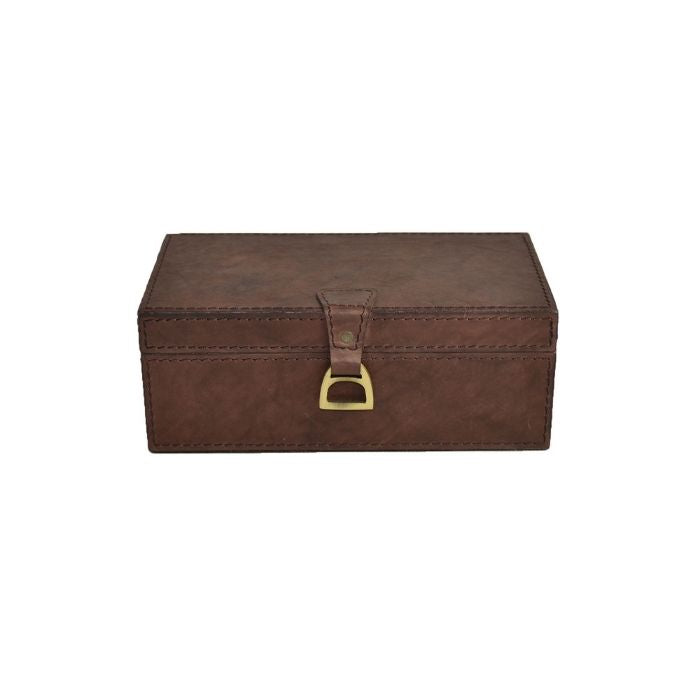 Shadoras K.Brown Print Leather Document Box - NotBrand