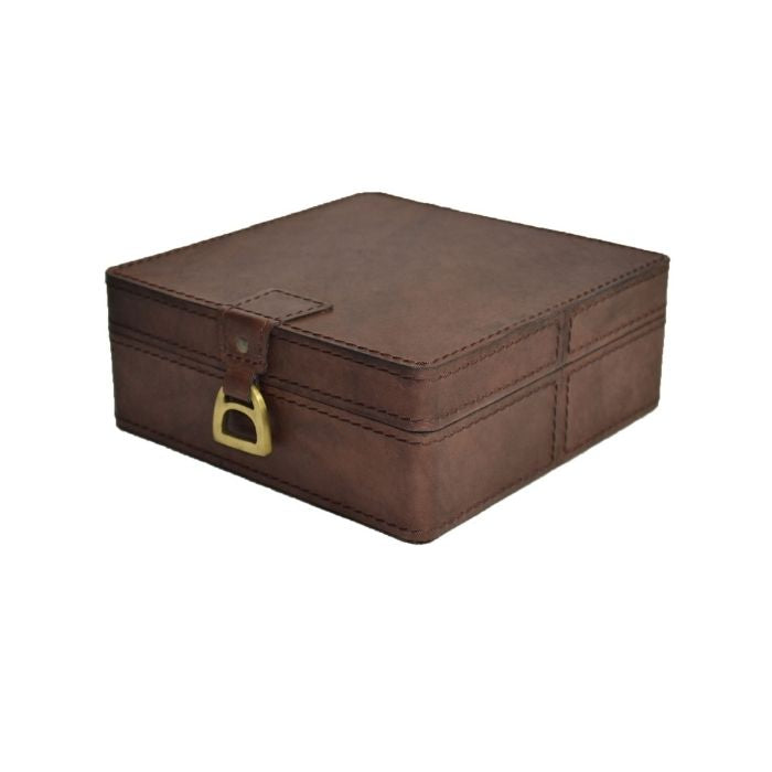 Shadoras K.Brown Print Leather Document Box - NotBrand