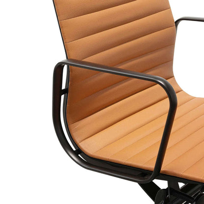 Achillea Low Office Chair - Saddle Tan in Black Frame - Notbrand