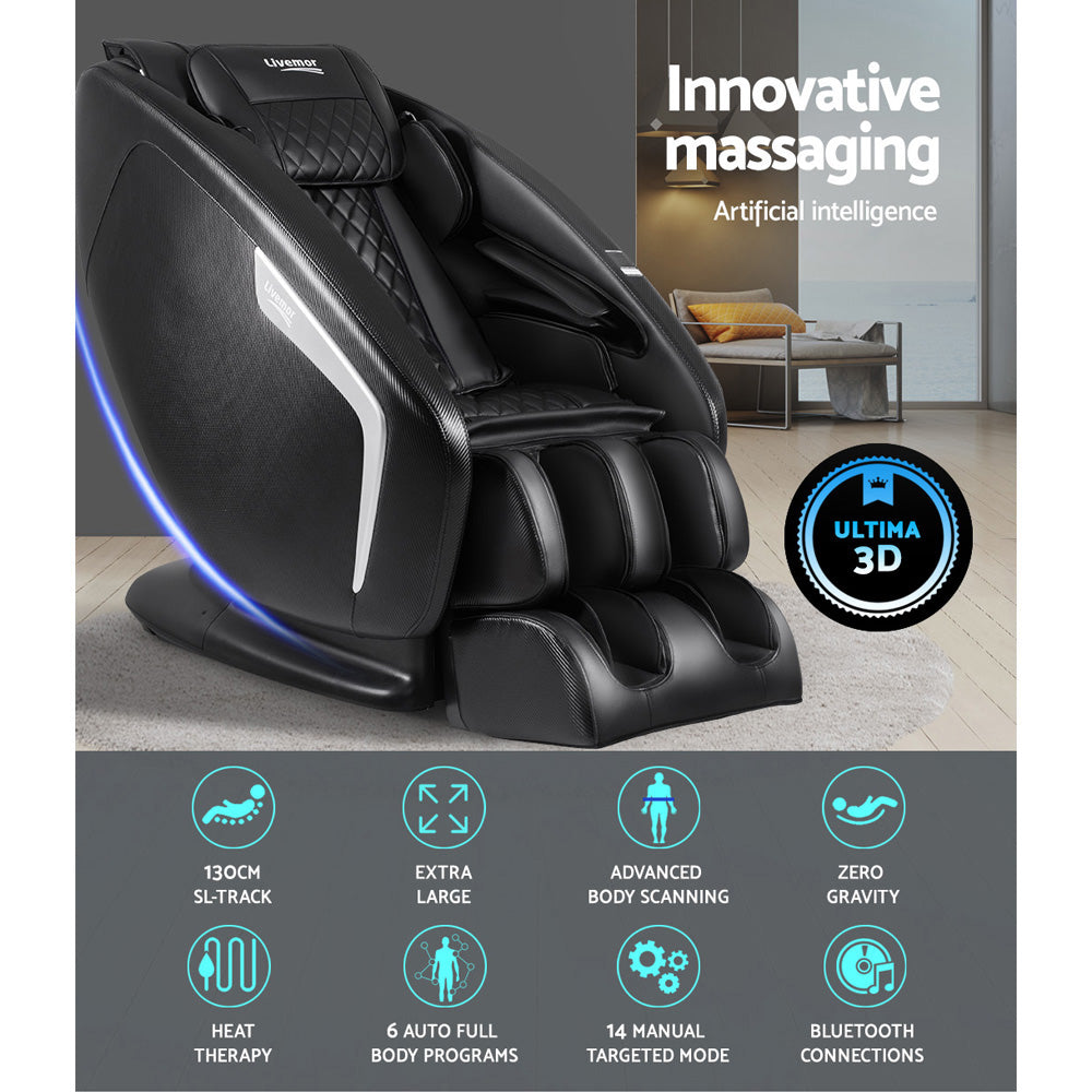 Black 3D Electric Massage Chair with Shiatsu Kneading Massager
- House of Hyne