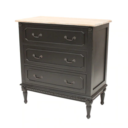 Marseille Mindy Wood 3 Drawer Chest - Black - Notbrand