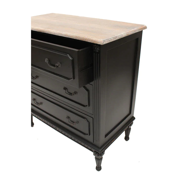 Marseille Mindy Wood 3 Drawer Chest - Black - Notbrand