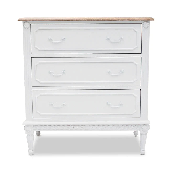 Marseille Mindy Wood 3 Drawer Chest - White - Notbrand