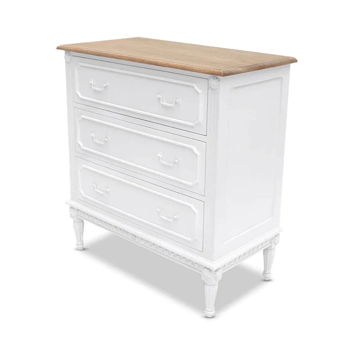 Marseille Mindy Wood 3 Drawer Chest - White - Notbrand