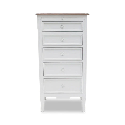 Hampton Mindy Wood Tallboy Drawer - White - Notbrand