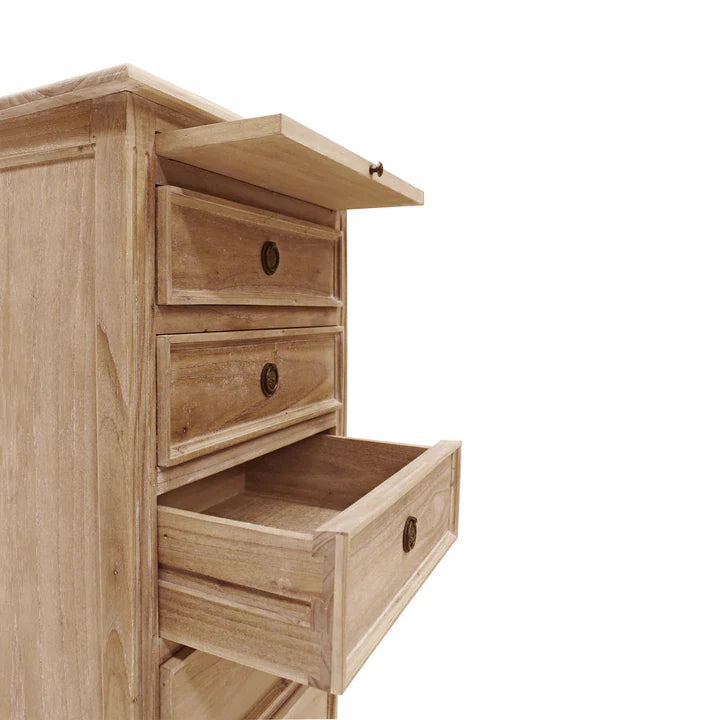 Hampton Mindy Wood Tallboy Drawer - Weathered Oak - Notbrand