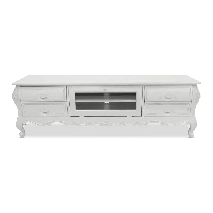 Paris Mindy Wood Tv Entertainment Cabinet - White
 - House of Hyne